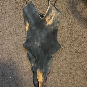 Grey & Bleach washed Body Suit